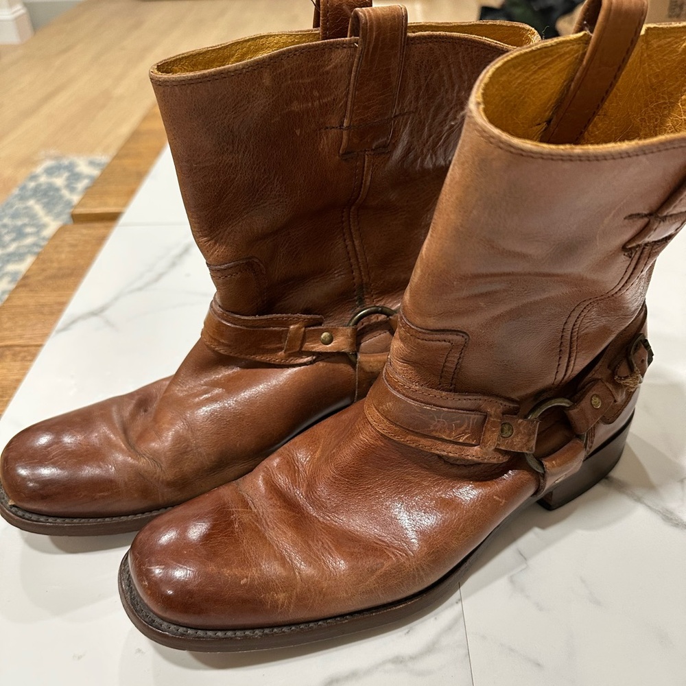 Frye biker leather boots